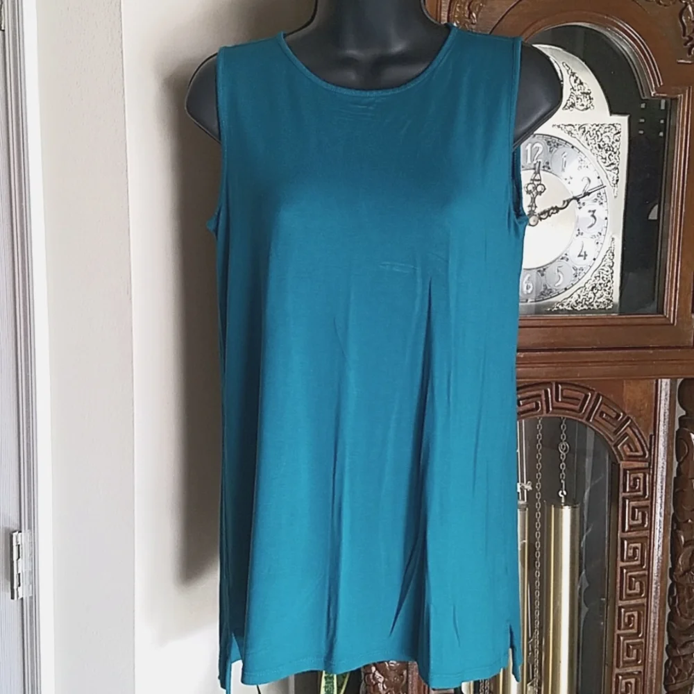 j. jILL, Teal, top, sleeveless, round neck, size XS - Picture 2 of 6